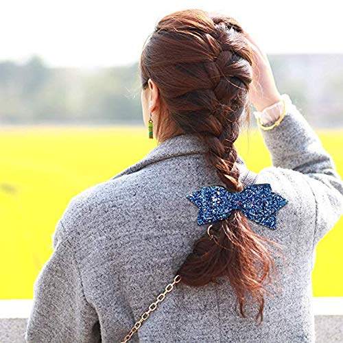Lazos para el pelo con purpurina, lazo para el pelo, multicolores con lentejuelas grandes, para bebés, niñas, adolescentes y niños pequeños (6 unidades)