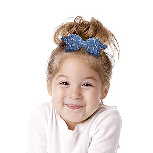 Lazos para el pelo con purpurina, lazo para el pelo, multicolores con lentejuelas grandes, para bebés, niñas, adolescentes y niños pequeños (6 unidades)