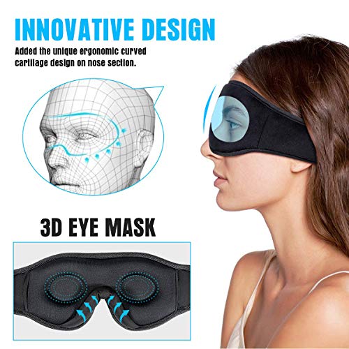 LC-dolida - Antifaz para dormir, Bluetooth, antifaz para dormir, inalámbrico, auriculares de viaje con altavoces estéreo HD ultrafinos