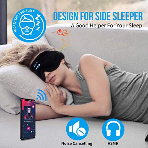 LC-dolida - Antifaz para dormir, Bluetooth, antifaz para dormir, inalámbrico, auriculares de viaje con altavoces estéreo HD ultrafinos
