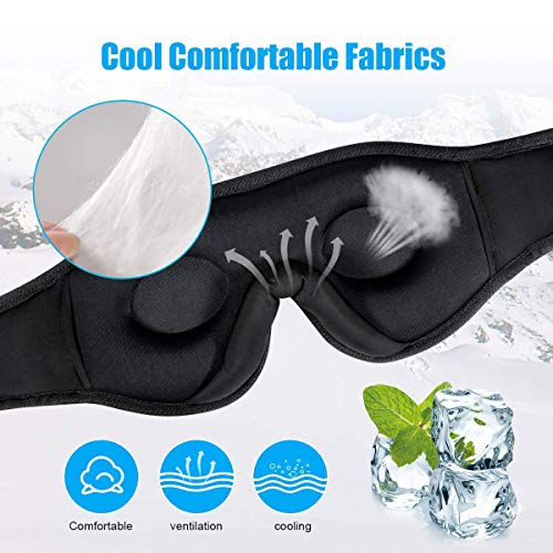 LC-dolida - Antifaz para dormir, Bluetooth, antifaz para dormir, inalámbrico, auriculares de viaje con altavoces estéreo HD ultrafinos
