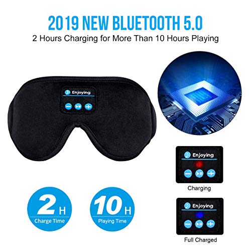LC-dolida - Antifaz para dormir, Bluetooth, antifaz para dormir, inalámbrico, auriculares de viaje con altavoces estéreo HD ultrafinos