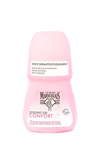 Le Petit Marseillais - Desodorante Roll on aceite de pétalos de rosa y aceite esencial de salvia, 50 ml