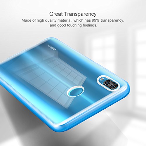 Leathlux Funda + Cristal para Huawei P20 Lite, Transparente P20 Lite TPU Silicona [Funda+Vidrio Templado] Protector de Pantalla 9H Dureza HD Flexible Case Cover para Huawei P20 Lite