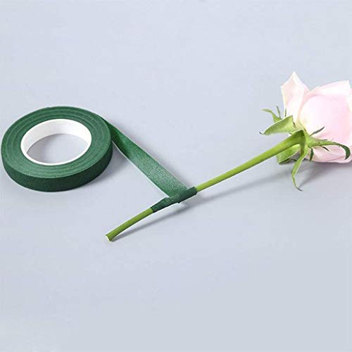 LEBQ Pack de 3 Cinta Floral Verde Cinta de Tallo Stem Tape,1/2 Pulgadas x 90 Pies, Verde Oscuro
