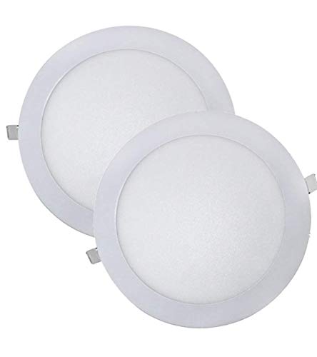 LED ATOMANT, S.L. Pack 2x Downlight LED Panel Extraplano Redondo, Iluminación 18W, 18 W, Blanco Frio 6500K, 225 mm