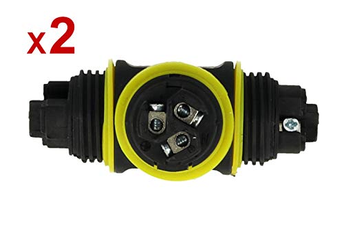 LEDLUX - Conector de manguito de conexión IP68 en forma de T, impermeable, 3 polos máximos de 2,5 mm², 2 unidades