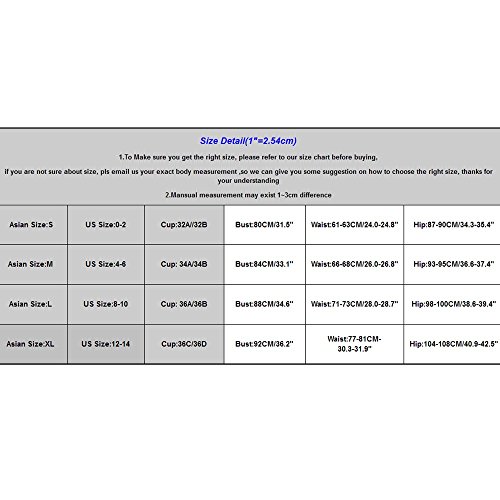 Leedy - Bikini para mujer, con push-up, acolchado, bikini de playa Negro M