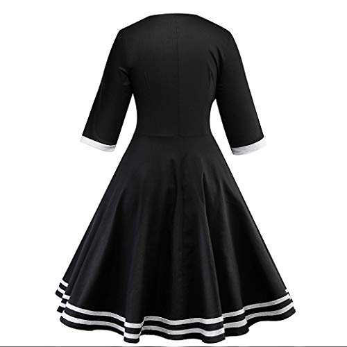 LEEDY Retro Mujer BotóN Imprimir Primavera Rock Gran Swing Vestido De CóCtel Fiesta 2019