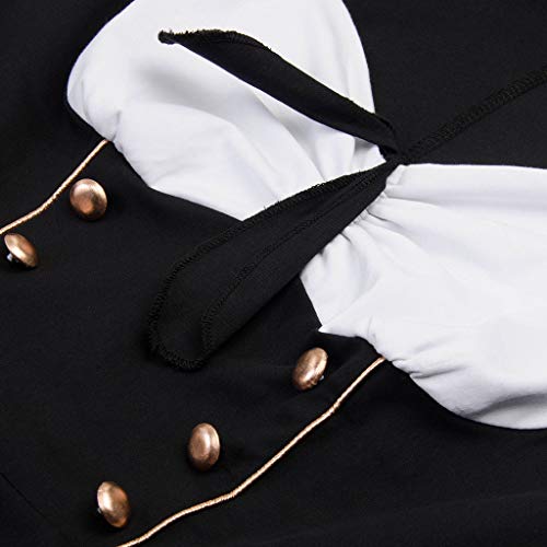 LEEDY Retro Mujer BotóN Imprimir Primavera Rock Gran Swing Vestido De CóCtel Fiesta 2019