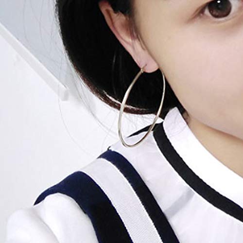 LEEQ 6 Pares Aro de Acero Inoxidable Set de Pendiente Aro de Oreja Anilla de Oído Redondo, 6 Tamaños（-）