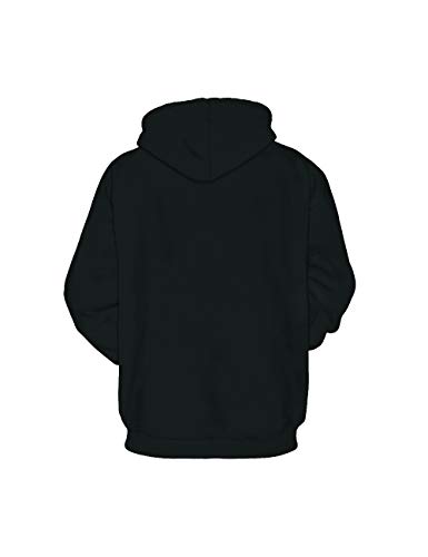 Leezeshaw - Sudadera con capucha unisex, color negro y blanco, con estampado de león en 3D, para hombre, con funda de canguro, S-3XL Ciervo Flor XXL
