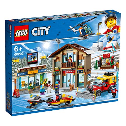 LEGO City Town - Estación de Esquí, Set de construcción, Incluye helicóptero y camión quitanieves de juguete además de 2 edificios (60203) , color/modelo surtido
