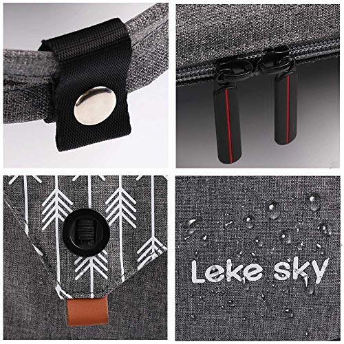 Lekesky Mochila Antirrobo Impermeable, Mochila para Portátil 15,6 Pulgadas Unisexo, Multifuncional Mochila Portátil para Negocio, Viaje, Trabajo - Gris