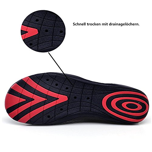 LeKuni Unisex Zapatos de Agua de Natación Calzado de Secado Rápido Respirable Soles de Color Zapatos de Agua Piscina Playa-1718WhiteJY44