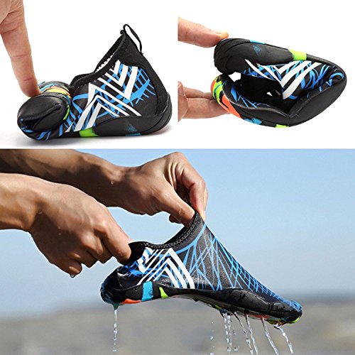 LeKuni Unisex Zapatos de Agua de Natación Calzado de Secado Rápido Respirable Soles de Color Zapatos de Agua Piscina Playa-1718WhiteJY44