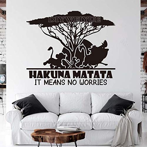 León cita pegatina de pared León Hakone significa vinilo sin preocupaciones pegatina de pared León decoración de habitación de niños