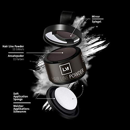 Leon Miguel® HAIR Line Powder – Concealer/añadidas de polvo, pelo y cabello moreno en pluma mediante Shadow de maquillaje, resistente al agua (marrón oscuro)