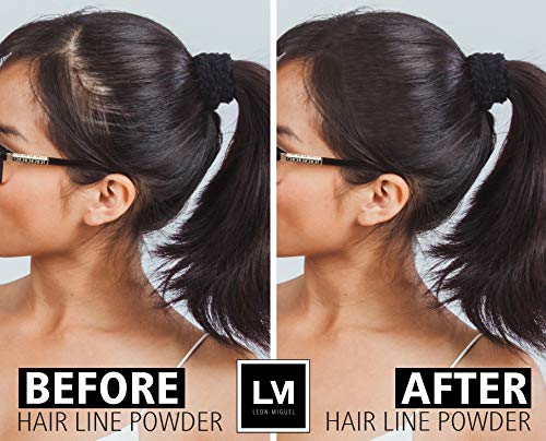 Leon Miguel® HAIR Line Powder – Concealer/añadidas de polvo, pelo y cabello moreno en pluma mediante Shadow de maquillaje, resistente al agua (marrón oscuro)