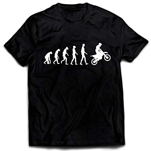 lepni.me Camisetas Hombre Evolución del Motocross Equipo de Moto Ropa de Carreras Todoterreno (XX-Large Negro Blanco)