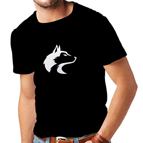 lepni.me Camisetas Hombre la Llamada del Lobo Salvaje - gráfico Genial con sentimiento Espiritual (Large Negro Blanco)