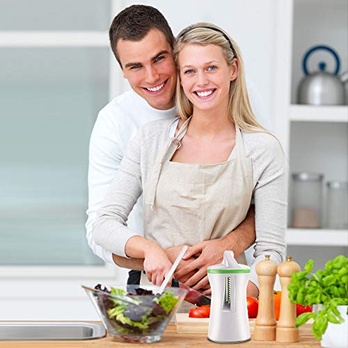 Letilio Cortador de Verduras - Cortador Espiral Verduras manual,Calabacin Pasta,Zucchini Spiralizer,Pelador de Espárragos,Rallador de Zanahoria,Cortador de Patatas,Ensalada,Tapas etc.