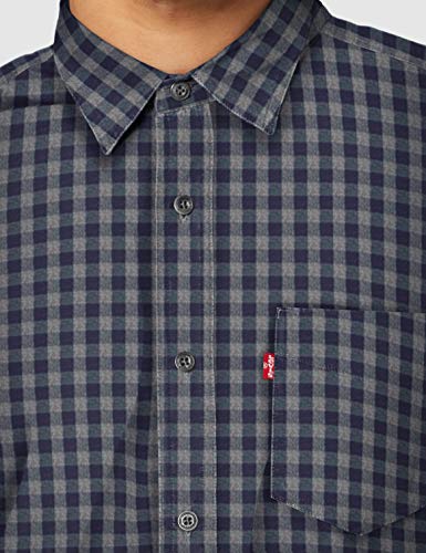 Levi's Sunset 1 Pkt Slim Camisa, Azul (Angelo Indigo 0002), X-Large para Hombre