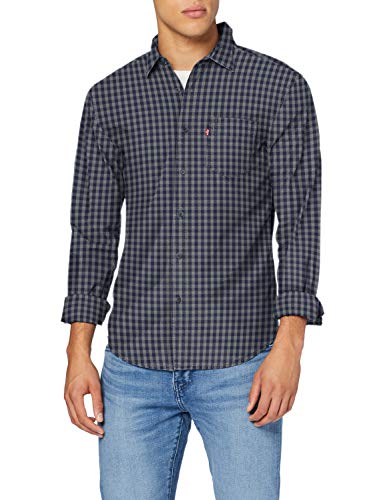 Levi's Sunset 1 Pkt Slim Camisa, Azul (Angelo Indigo 0002), X-Large para Hombre