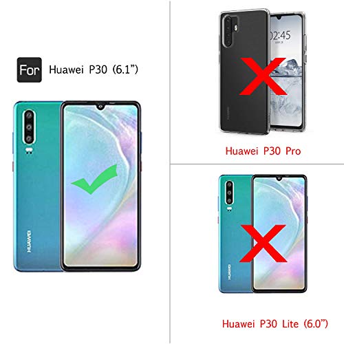 LeYi Funda Huawei P30 Armor Carcasa con 360 Anillo iman Soporte Hard PC y Silicona TPU Bumper antigolpes Fundas Carcasas Case para movil P30 con HD Protector de Pantalla,Negro