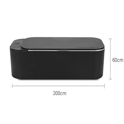 LFMHKM Ultrasonidos joyería Cleaner con la Limpieza doméstica pequeña Cesta para Las Monedas Llaves de Oro Anillos de Plata Collar de cosmética Pluma Vidrios Limpiador,Negro
