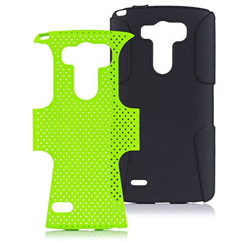 LG G3 | iCues 2 Caso Air Parte Verde | Caso duro al Air libre grueso a prueba de golpes militares Lifeproof hombres, niños piel protectora de protección [protector de pantalla, incluyendo] Cubierta Cubierta Funda Carcasa Bolsa Cover Case
