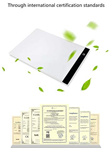 L&HM A4 LED Caja de Luz Portátil con USB ultra fina para diseño, Caja De Luz dibujo y manualidades Táctil Plana Iluminación ajustable, ideal para animacion, tattoo, dibuja