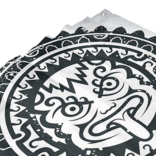 Lichenran Ilustración Vectorial de la máscara de un Inca. Archivo Alternativo Limpio y Libre de Textura Grunge Incluido en el Archivo Zip, Cortina de Ducha de decoración del hogar 72inX72in