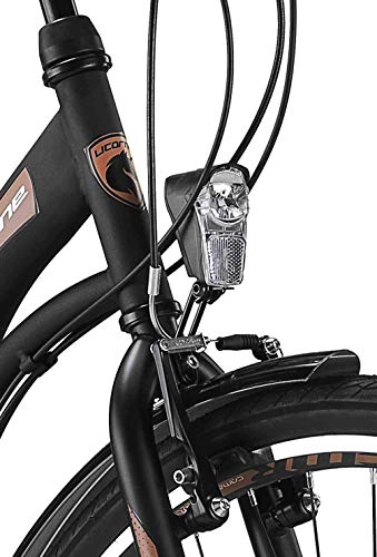 Licorne Bike Stella de 28 Pulgadas, Bicicleta Paseo, Bicicleta para Mujer, Desde 160 cm, luz de Bicicleta, Cambio de Velocidad Shimano 21, Bicicleta Urbana para Mujer, Bicicleta para Mujer