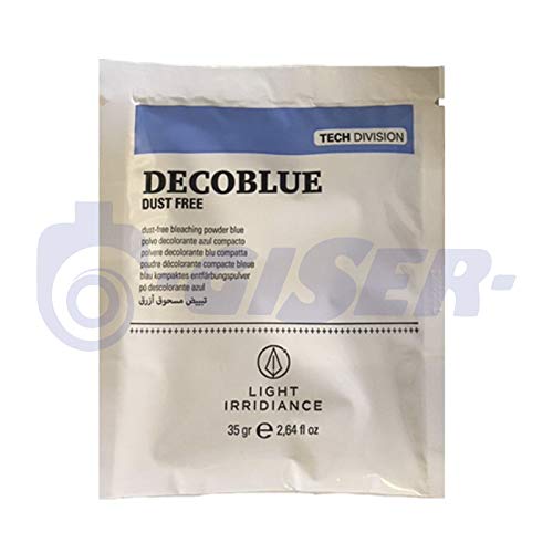 Light Irridiance Tech Decoblue Dust Free - Polvo decolorante azul compacto, sobre 35gr