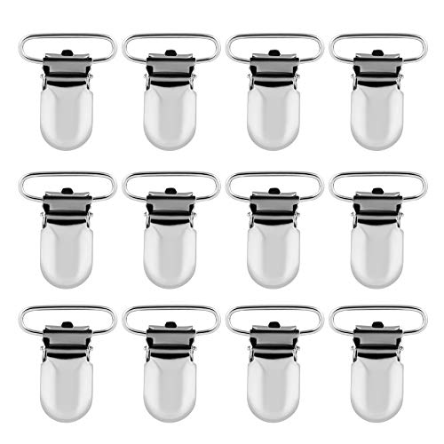 LIHAO 25mm Pinza Chupete Pinza Chupetero Metal Clips Babero Niños (12 Piezas)