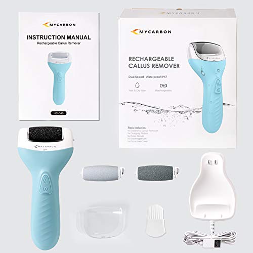 Lima de Pies MYCARBON Lima Eléctrica Durezas Pies, Pedicura Pies Profesional Recargable IPX7 Impermeable Eliminar Callos Pies Durezas（Azul）