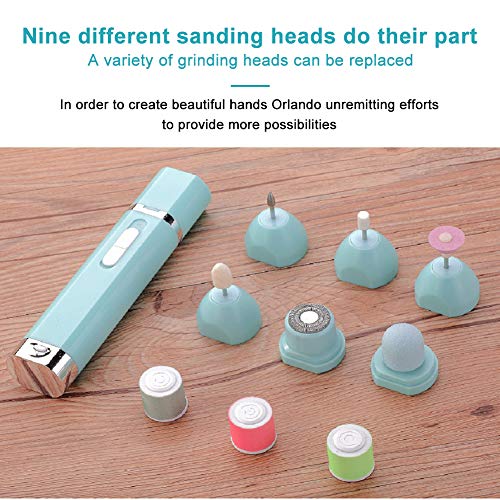 Lima de uñas eléctrica,Kit de Manicura Eléctrico,Taladro para Uñas Acrilico,9 en 1 fresa eléctrica para uñas,manicura,pedicura,kit de pulido,juego para remover gel acrílico