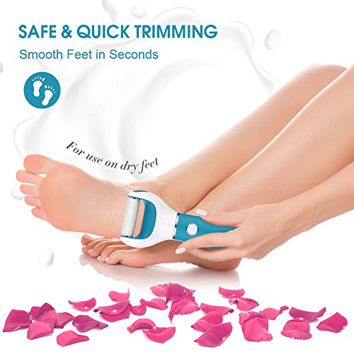 Lima eléctrica pies, VINSIC Eléctrica Pedicura Eliminar Callos Pies Durezas, para pies secos y húmedos -hombres y mujeres - Kit de eliminación de callos recargable con 2 rodillos, IPX7 Impermeable