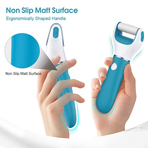 Lima eléctrica pies, VINSIC Eléctrica Pedicura Eliminar Callos Pies Durezas, para pies secos y húmedos -hombres y mujeres - Kit de eliminación de callos recargable con 2 rodillos, IPX7 Impermeable