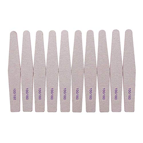 Limas de uñas de gel acrílico de doble cara para manicura, tamaño 100/180, 10 unidades