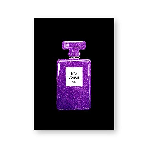 LiMengQi Perfume de Moda Maquillaje púrpura Cartel Chica habitación Arte de la Pared decoración Labios Moda Imagen decoración Lienzo Pintura (sin Marco)