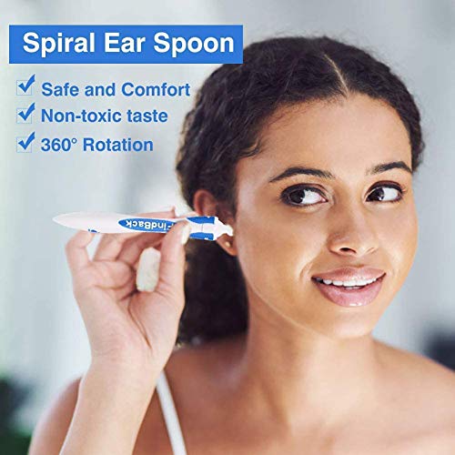 Limpiador de Oídos, Limpia Cera Oidos Q grips Cera Oidos, Kit de limpieza Para Oídos, Sistema Espiral Inteligente, con Mango y 16 Puntas Lavables, Adecuado para y familias