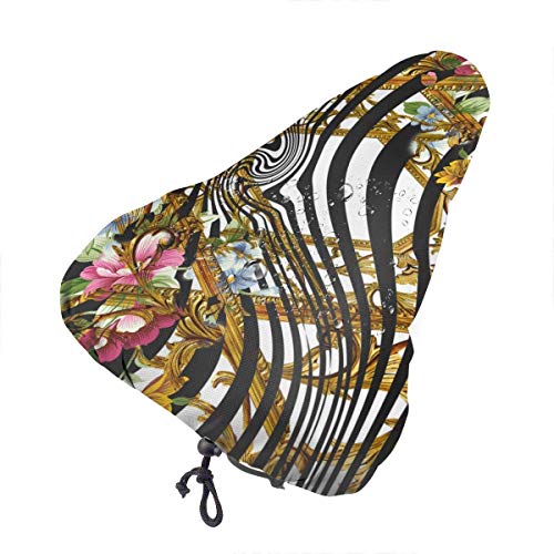 Linger In Flores de Animales Patern Impermeable Bicicleta Cubierta de Asiento de Bicicleta Cubierta Resistente al Polvo Protector de Bicicleta Silla de Montar Cubierta de Lluvia