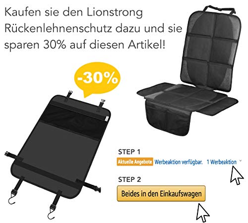 LIONSTRONG - Protector seguro para asiento infantil - Protege tu coche - Fundas para sillas de coche - ISOFIX (negro)