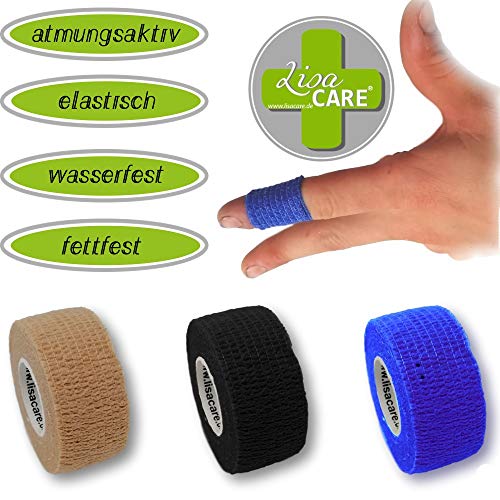 Lisa cuidado dedo suciedad grasa y repele la suciedad – -Elástico resistente al agua yeso – selección de colores – 4 rollos, 2,5 cm x 4,5 m