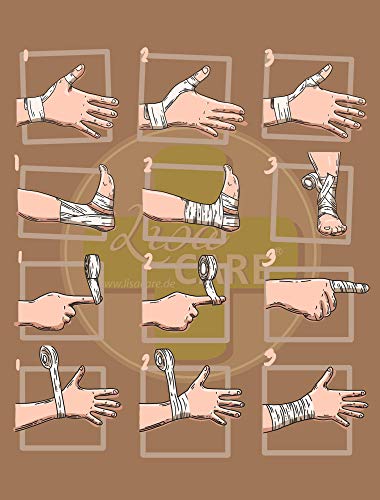 Lisa cuidado dedo suciedad grasa y repele la suciedad – -Elástico resistente al agua yeso – selección de colores – 4 rollos, 2,5 cm x 4,5 m