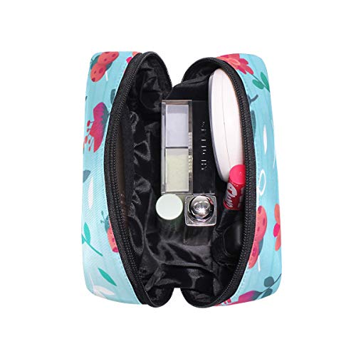 LIUBT - Bolsa de maquillaje para mujer, diseño de mariquita, diseño floral, para viaje