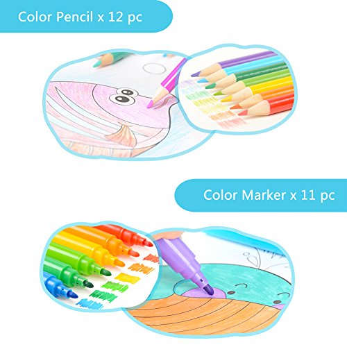 LIVEHITOP 109 PCS Artístico Set de Pintura y Dibujo, Profesional Caso Kit Colores Lápices Acuarela Rotuladores Oleo Pastel Regalo para Niños, Estudiante, Adulto