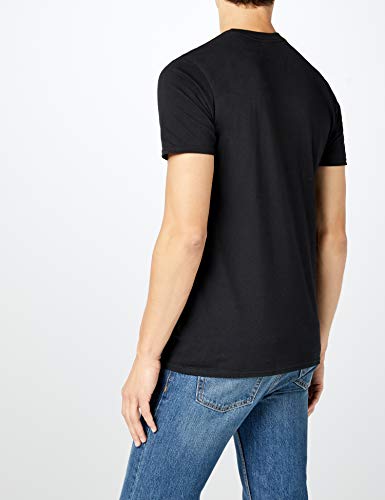 Lively - Camiseta de manga corta con cuello redondo para hombre, color negro, talla XL